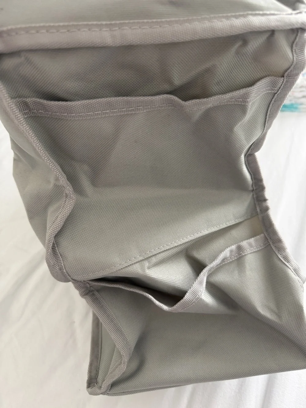 Gray crib Organizer hanging diaper caddy for baby